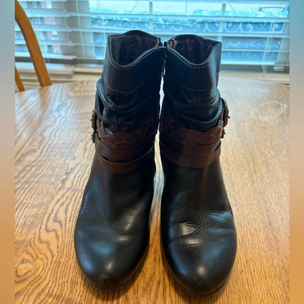 PIKOLINOS Brown leather Verona Strappy ankle boots Sz 41 US 10.5 Black Brown
